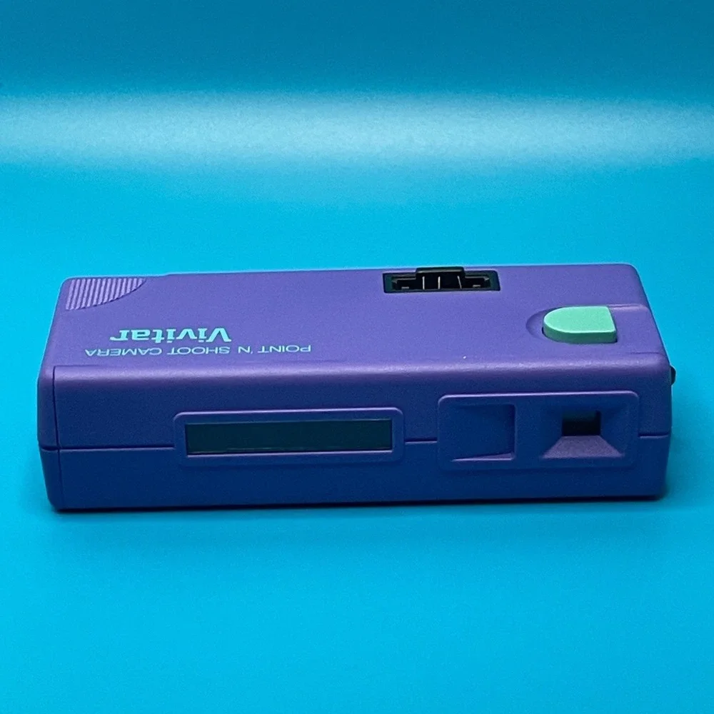 Vivitar Point N Shoot Camera 35mm Film Purple Teal Vintage Retro Lo-Fi Y2K